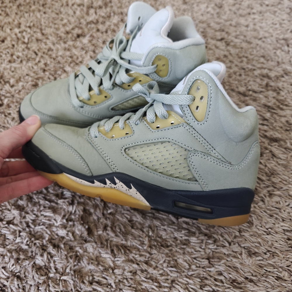 Jordan 5 Sneaker, Kids in Green and Gold